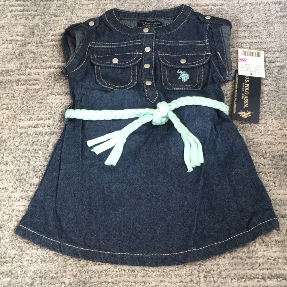 Host Pick! NWT denim dress w/ matching panty. Size 6-9 months